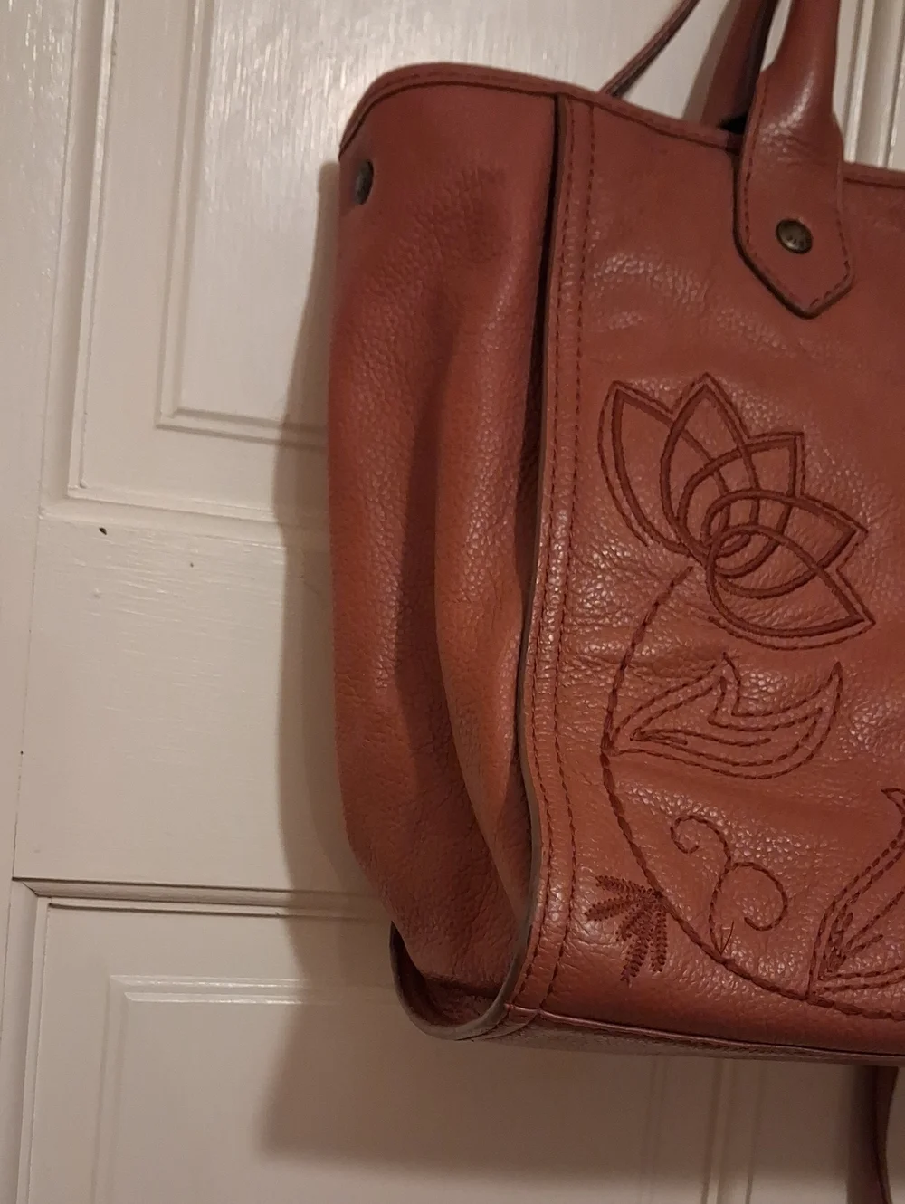 Frye Clay Brown Leather Satchel.